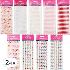 Uniart 珠子貼紙 10種組 7號 S036, 混色, 2組