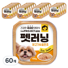 펫러닝 강아지 국산 주식캔 습식사료, 혼합맛(닭고기/칠면조), 100g, 60개