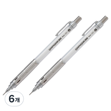 펜텔 그래프 메탈 350 샤프 PG METAL 350 Clear White, 6개, 0.5mm