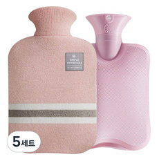 EVER HOUSE Trend 2L 保溫熱水袋 + 針織套組 粉紅色