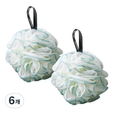 Joaenjei 柔軟蕾絲沐浴球, 綠色, 1入, 6個