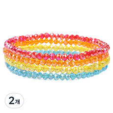 Homecell 瑜珈冥想彈性手鍊 彩虹 18cm, 2個