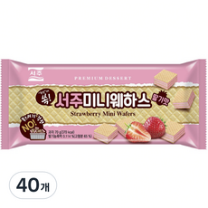SEOJU 西洲 迷你威化餅 草莓口味, 40包, 70g