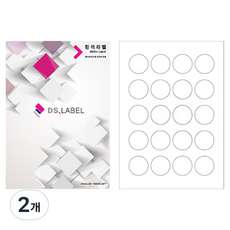 DS LABEL 圓形雷射噴墨兩用標籤紙 白色 DS1020 100入, 2個, 20格