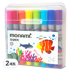 모나미 유성 매직세트 24색, 혼합색상, 2개