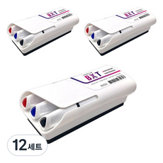 라인플러스 보드마카 지우개 BXT, 레드, 블루, 블랙, 12세트