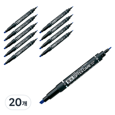 제브라 옵텍스 케어 형광펜, 다크블루, 20개