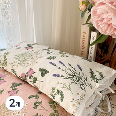 ANDCOTTON 浪漫香草亞麻午睡蕎麥枕, 象牙色, 2個