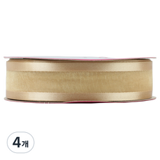 노크원 양단 오간디 리본 25mm, 베이지, 15m, 4개