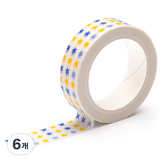 프린텍디자인 마스킹 테이프 15mm x 10m, 옐로우 트윙클(DM29-1510), 6개