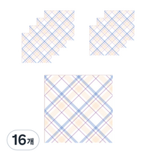 SolRoom 格紋便利貼 50入, 16個, 粉藍格紋