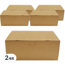 B Home Baking 堅固一鍵式牛皮紙盒 大, 單一顏色, 2套