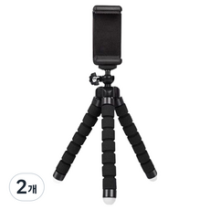 리브에잇 고프로 휴대폰 거치 문어발 삼각대, 블랙, 2개