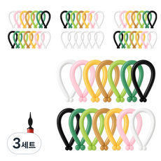 피앤비유니티 요술풍선 50p + 펌프 세트, 스탠다드 빈티지 혼합7색, 3세트