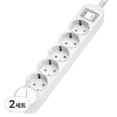 EcoPowerTap LED開關 主過載保護6孔延長線 EPM-L306SA + 安全蓋隨機出貨, 2套, 4.5m