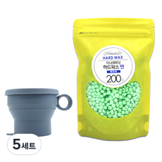 Minarea Hard Wax男性美體蠟豆+專用容器組, 5組