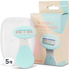 컬라피 여성용 제모 미니 면도기 민트 + 케이스, 1개입, 5개