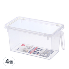 KEYWAY 聯府 家齊手把堆疊盒 P5-0255 中 325 x 167 x 155mm 4.6L, 透明, 4個