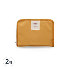 Funny Made Today帆布筆記本收納包, 芥末, 2個