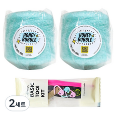 니뜨 허니버블 수세미 콘사 뜨개실 400g x 2p + 뜨개기본도구 세트, 2세트, 24 클라우드