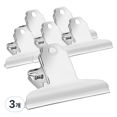 므라반 스테인리스 서류 집게, 7.5cm, 6개입, 3개