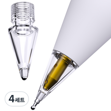 구스페리 애플펜슬 펜촉 반영구 메탈 팁스 샤프형 + 볼펜형 세트, 투명, 4세트