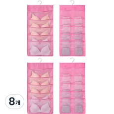 씨로이 옷걸이형 양면 수납함 15칸, 핑크, 8개