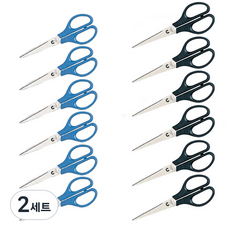 deLi 得力 辦公用剪刀 E0603 170mm 2種*6入組, 黑藍, 2套