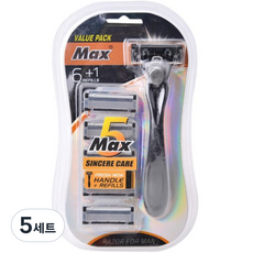 스트릿램프 5중날 면도기 블랙 + 여분날 6p 세트, 7개입, 5세트