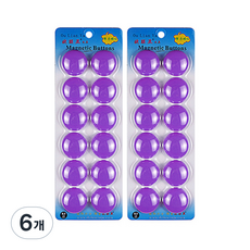 정월나나 화이트보드 메모 교재용 자석 12p, 퍼플, 6개