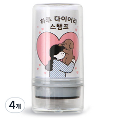 아이코닉 다꾸 칭찬 하루 다이어리 스탬프 10토닥토닥, 검정색, 4개
