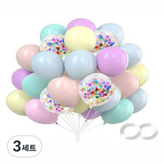 曼德哈比五彩紙屑氣球組, 馬卡龍色, 3套