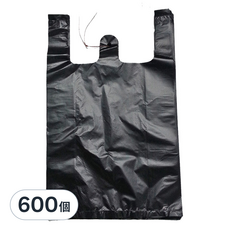 bukuk 黑色一般超市塑膠袋 2號, 5L, 600個