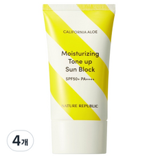 네이처리퍼블릭 캘리포니아 알로에 수분 톤업 선블럭 SPF50+ PA++++, 57ml, 4개