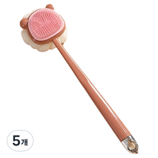원이네 듀얼클린 양면 샤워 브러시 실리콘, 핑크, 5개, 1개입