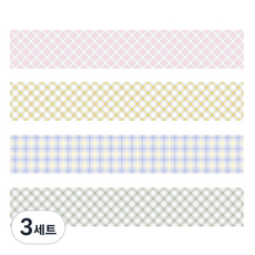 Market A 格紋紙膠帶 2cm x 2m 4入組, 3套, TYPE1