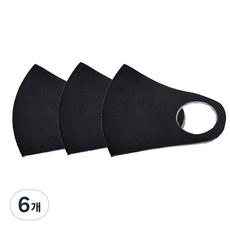 스파시스 구리 CF 마스크 슬림 S, 1개입, 6개, 블랙