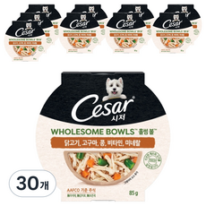 시저 1세 이상 강아지 홀썸볼 습식사료, 닭, 85g, 30개