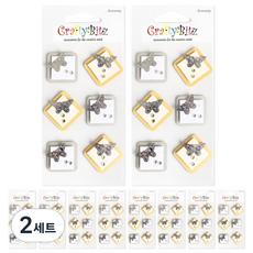 데어리즈 입체 메탈 데코 스티커 10p 세트, 나비, 2세트