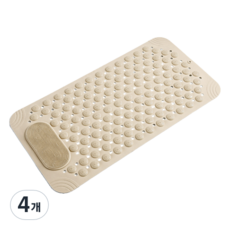써뉴즈 발세척 미끄럼 방지 욕실 지압매트, 4개, 카키
