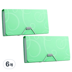 미소로운 13칸 사무용 영수증 정리 아코디언 영수증정리함 B6, 그린, 6개