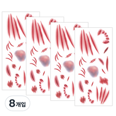 派對服裝網萬聖節受傷紋身貼紙, TA02, 8個