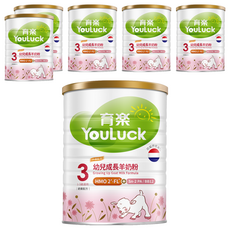 YouLuck 育樂 成長羊奶粉 12~36個月, 800g, 6罐