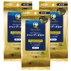 LION 獅王 Quick&Rich 免洗濕巾 犬用 LI00447 清新皂香, 20片, 3包