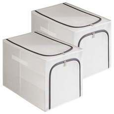 JOSIC 側開防水PVC透明收納箱 54L, 2個, 深灰