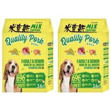 MIX 米克斯 全犬基礎乾狗糧 全穀, 3.6kg, 2個, 豬