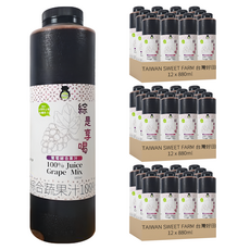 TAIWAN SWEET FARM 台灣好田 綜是享喝100%葡萄綜合果汁, 880ml, 36瓶