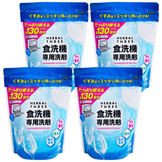 日本美淨易 HERBAL THREE 洗碗機清潔粉 附挖勺, 600g, 4個