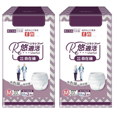 RelaCare 悠適活 貼身輕薄自在成人紙尿褲 日本製造, 2包, M, 20片