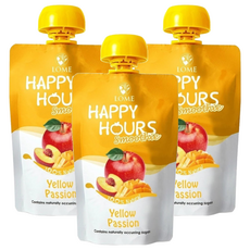 HAPPY HOURS 生機纖果飲 蘋果 + 桃子 + 芒果, 3包, 100g